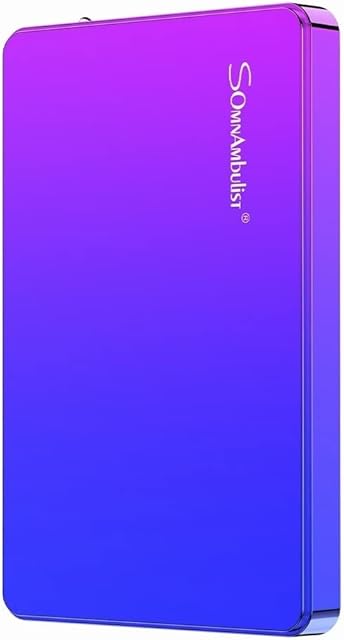 HD Portátil Expansion 1TB HDD Disco Rígido USB 3.0 compatível Mac/Pc/Notebook/PS4 Somnambulist HDD YD0002(Azul-Violeta-1TB)