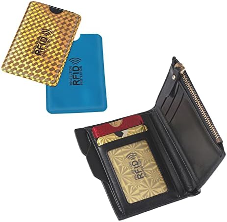 Cobee Kolorowe etui na karty kredytowe blokujące RFID, 9 sztuk uchwytów na karty RFID, ochraniacze na karty kredytowe, bezpieczne etui na karty, ochraniacz na karty identyfikacyjne dla kobiet i mężczyzn, wielobarwny, Kolorowe etui na