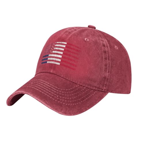 Louisiana Flag Baseball Cap, Adjustable, Washed Cotton, Red