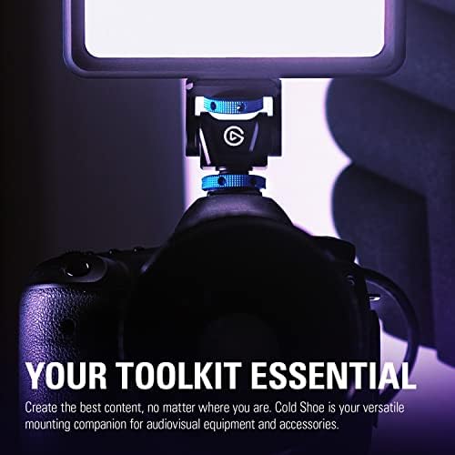 Elgato Cold Shoe  Adjustable ¼ inch Thread Mount for Lights, off-camera flash, microphones, compatible with Key Light Mini, light stands, tripods, perfect for Photo and Video Studio Production