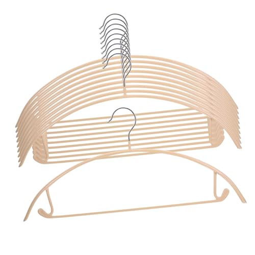 Cabilock Home Hanger Set of 10 Strong PVC Anti-Slip Clothes Hangers Multipurpose for Coat Pants Ties Belts Shawls Skirts Space-Saving