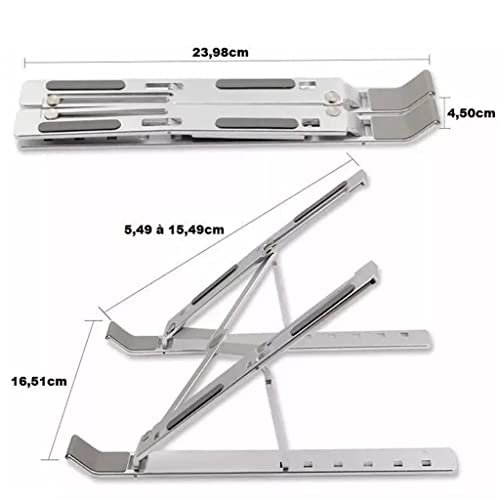 Suporte De Notebook De Alumínio com até 6 Ângulos Ajustável De Alumínio Dobrável E Ergonômico Para N