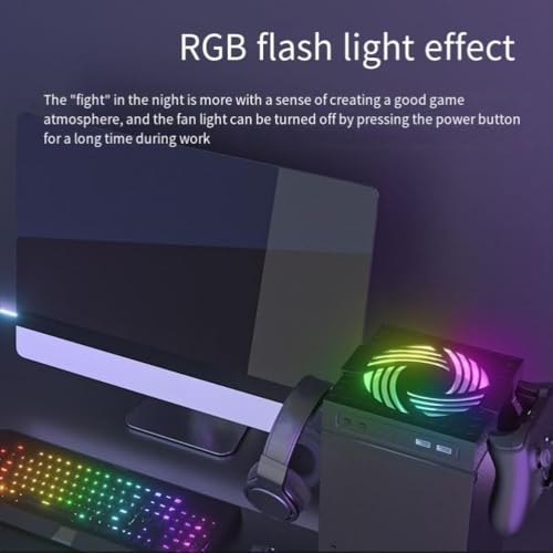 Wentylator chłodzący, pyłoszczelny, do konsoli Xbox Series X, z regulacją temperatury, wszechstronna prędkość wentylatora i złącze rozszerzenia USB, czarny (18 x 16 x 6 cm)