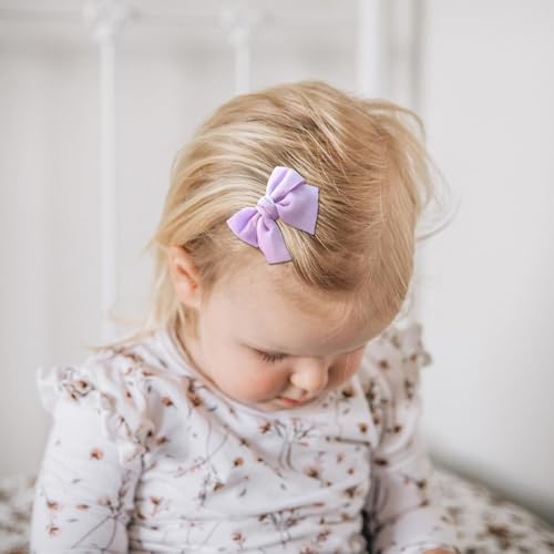 Image of SYGA 10-Piece Baby Hair Clip Set for Girls Adorable Bow and Flower Designs Hair Pin Soft, Lightweight, and Stylish - Light Purple