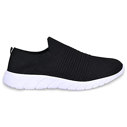 Image of SKITTER Men's Lightweight Slip-On-Shoes Polyester Material Black Color Footwear (GN-110)