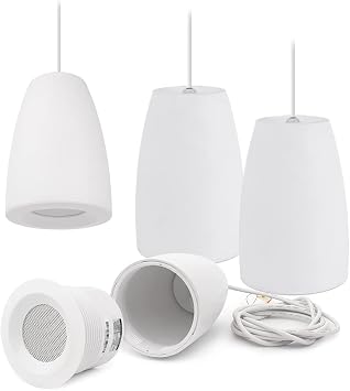 Pure Resonance Audio C3 3 Micro Pendant Speaker Kit with Wire and Safety Cable 4-Pack, 4 Speakers