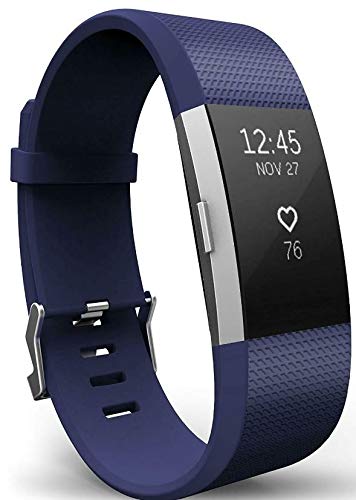 Image of Panda Bobo Silicone Strap Replacement,Compatible with Fitbit Charge 2,Small,Royal Blue – Soft Sport Wristband with Adjustable Buckle, Comfortable Skin-Friendly Design for Men and Women