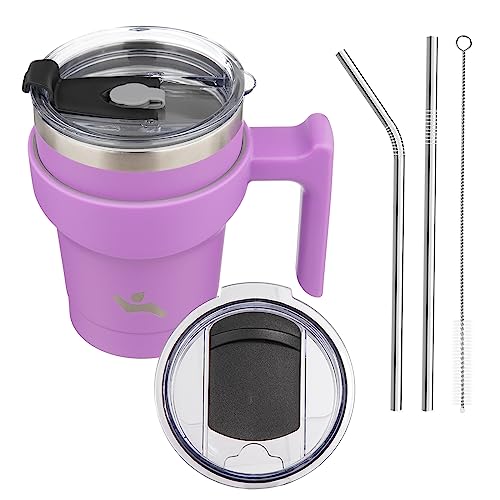 Image of Konokyo 10 oz Tumbler with Handle and Straw, Insulated Travel Mug