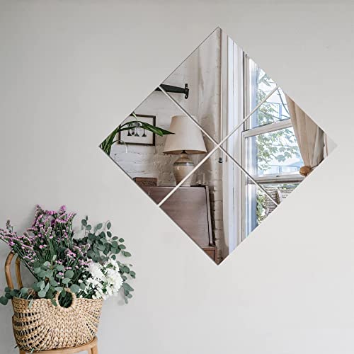 Trahome Wall Mirror Full Length, 12Inches X 4Pcs, Glass Frameless Body Mirror Wall-Mounted For Gym, Bedroom, Living Room, Over The Door #TOP7