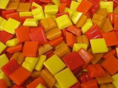 Mosaic Heaven Red,Frost Mosaic Tiles. 10 X 10 X 4Mm. The Red Hot Blend. 400 Tile Pack.