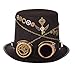 COSDREAMER Cappello unisex Steampunk Top Cappelli Gotico Ingranaggi Catena Velo Bowknot Cappello (60cm, nero 3)