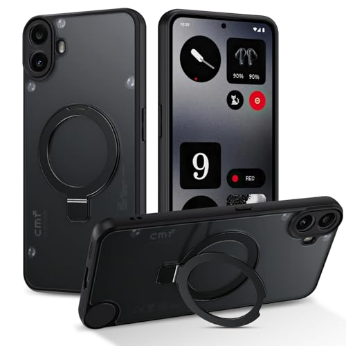 Magnetische Hülle Für Nothing CMF Phone 1 – Schwarz, Matt-transparent | Mit Magnetring, Stoßfest, Kratzfest