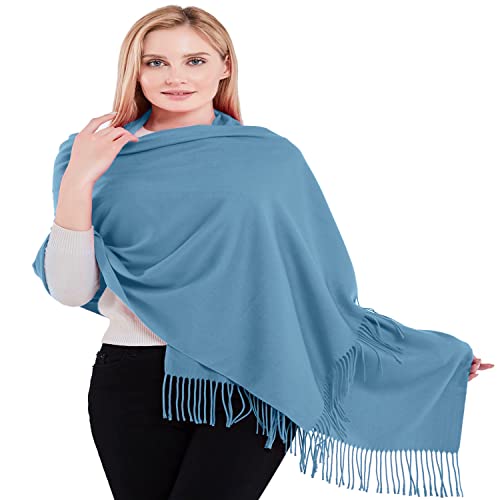 Cj Apparel Denim Blue 100% Cashmere Shawl Pashmina Scarf Wrap Stole Head Wrap Face Cover Hand Made In Nepal New #TOP6
