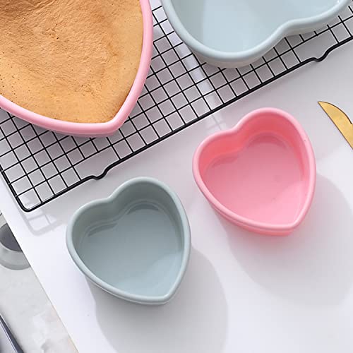 Rekidool Silicone Muffin Pans Cupcake Set,4 Inches Hearts Shaped Silicone Baking Pans Molds Nonstick Cupcake Liners Silicone Baking Cups (Pack Of 4, Pink) #TOP4