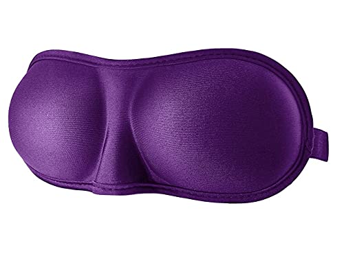 Image of Hiver 100% Mulberry Silk Eye Mask, Super Smooth Sleep Mask and Blind Fold Eye Shade (Purple)