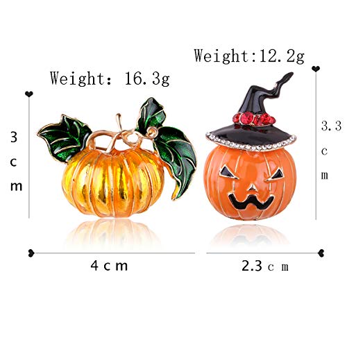 Malyunin Pack Of 2 Enamel Pumpkin Brooch Pins Set Lapel Pin For Women Girls (Style #1) #TOP1