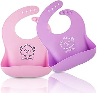 Silicone Baby Bibs - Waterproof, Easy Wipe Silicone Bib for Babies, Toddlers