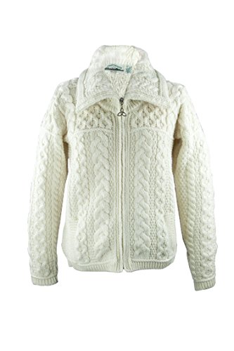 Aran Crafts Ladies Merino Wool Double Collar Sweater #TOP20