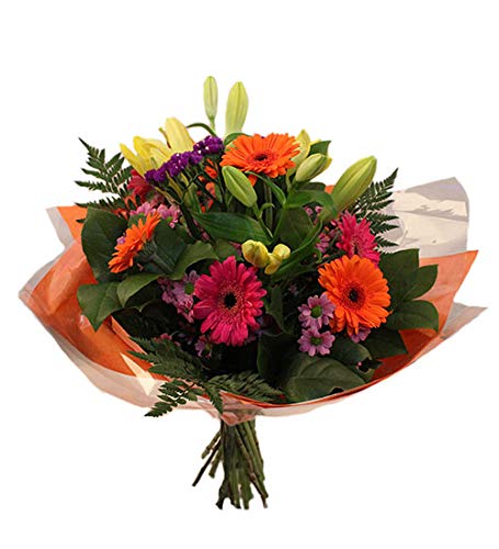 Good Vibes Bouquet Fresh Flowers for Birthday, Anniversary, Get Well, Thank You, Any Occasions, trends art bespoke house delivered Handcrafted Floral Arrangement Lily, Gerbera and Limonium