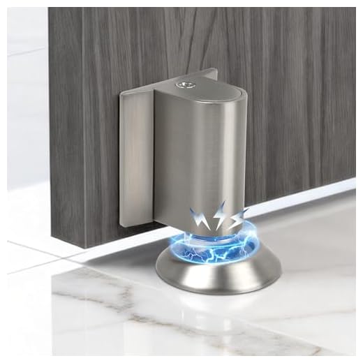 GEEKHOM Magnetischer Türstopper Boden Kleben - Türstopper Magnetisch Ohne Bohren Magnetic Door Stopper Selbstklebend Bodentürstopper Magnet Schwer Türkeil Edelstahl für Tür Floor Wand (Silber)