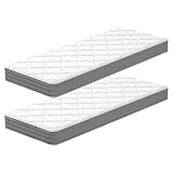 DEWINNER Lot de 2 Matelas 80x190   Épaisseur 16 cm   2pcs Matelas en Mousse à Mémoire de Forme   Fermeté Moyenne   Soutien Parfait   Respirant   Réversible à Deux Faces   Gris