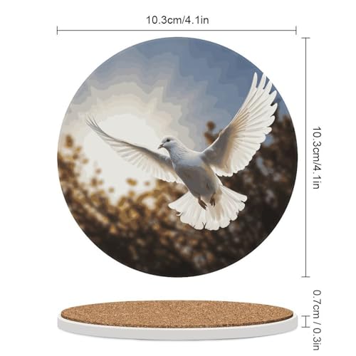 Dessous-de-verre céramique colombe pour protéger table des taches