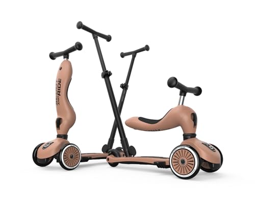 Scoot & Ride Highwaykick 1 Push and Go Kickboard mit Sitz Kinderroller Scooter 2in1 Laufrad mit Lenkstange ab 1 2 Jahren mitwachsend H&ouml;henverstellbar werkzeuglos (Mocha)