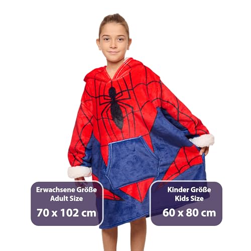 Disney Home Spiderman- Übergroße Hoodie Sweatshirt Decke mit Kapuze für Junge Kinder- Spiderman Oversized Sherpa Fleece Kapuzenpullover… – Ansicht 4