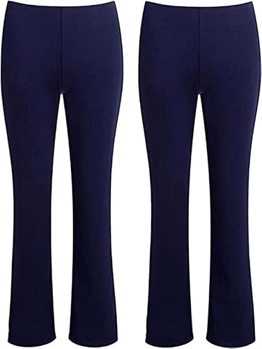 Pantaloni Bootleg Stretch A Costine - Per Lavoro Ufficio Infermiere Taglie 8 26 Nero O Blu Pantaloni Bootleg Stretch A Costine - Per Lavoro Ufficio Infermiere Taglie 8 26 Nero O Blu