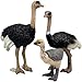 Gemini&Genius Ostrich Action Figure Toys, Jungle Animal Playset Gift, Educational, Cake Toppers, Party Supplies, Ages 3+
