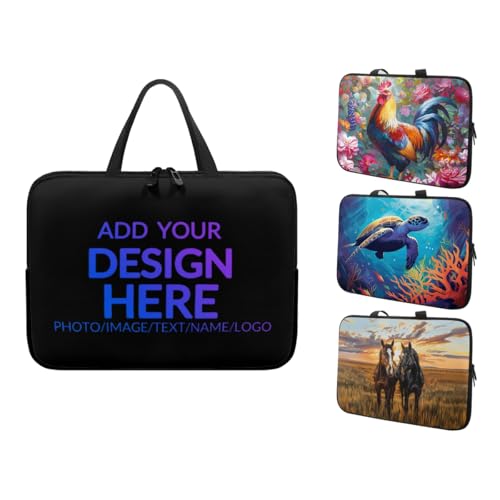 Juxafoqu Custom Laptop Bag for Men Women,Personalized Businiess Laptop Briefcase with Handle,15.6inch Computer Bag Laptop Cover