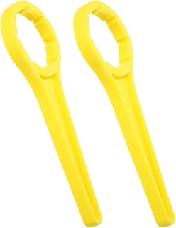 2pcs Plastic Bucket Opener Wrench for Drum and Paint Pail Lid Removal, Yellow Bucket Cap Screwer Tool for Industrial and Home Use