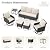 Amopatio 7 Seats Patio Furniture Set, 360° Swivel Chairs, 6 Pieces, Beige