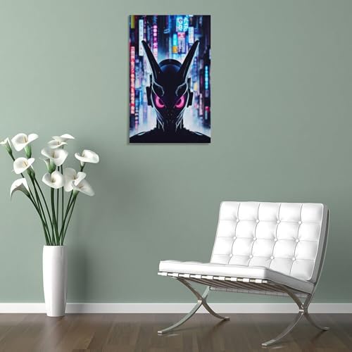 Affiche japonaise The Ghost POLIUAWS toile déco retro 30x45cm