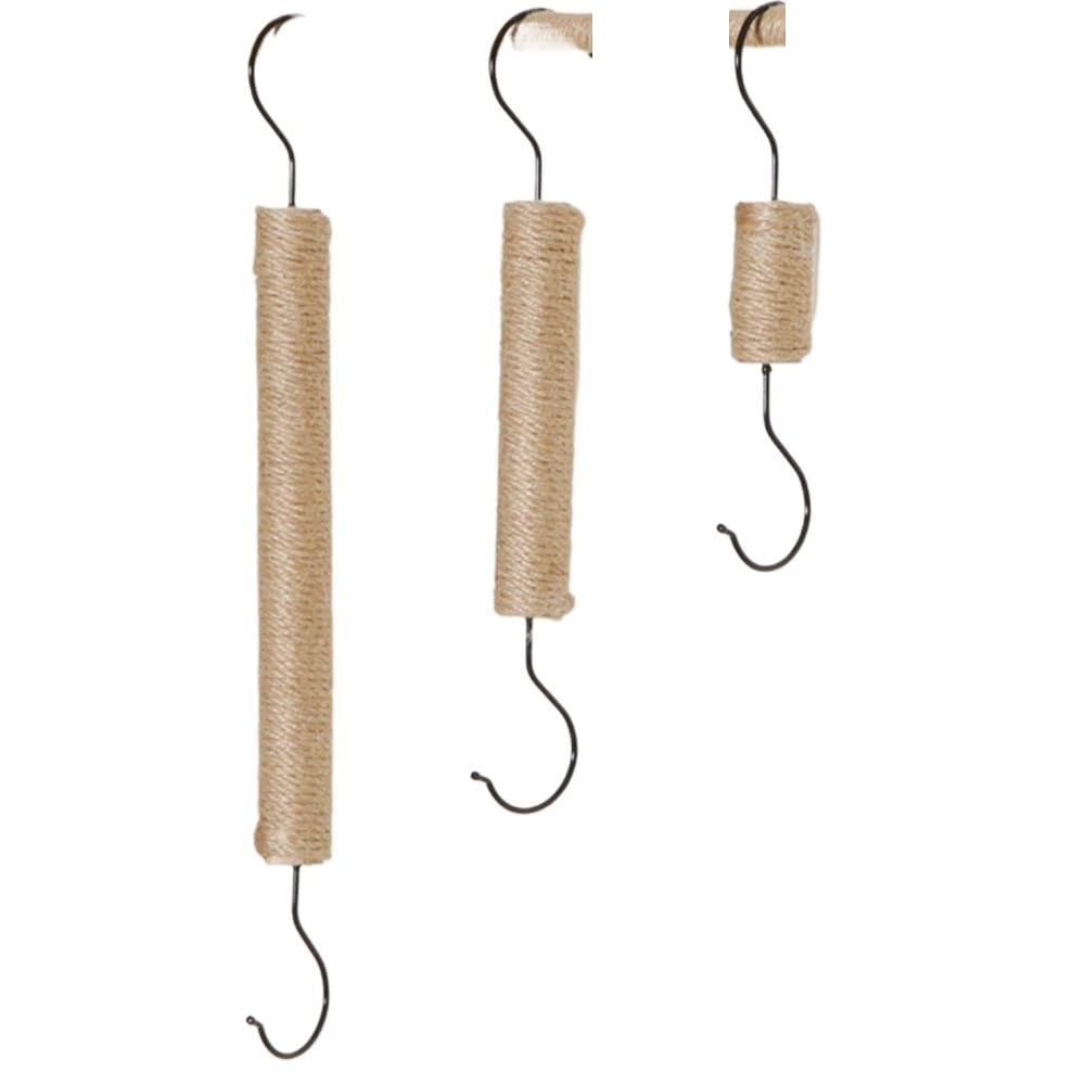 Crochet de Suspension en métal en Forme de S for Magasin de vêtements, Support d'affichage décoratif en Corde de Chanvre