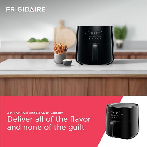 Frigidaire 3-in-1 Air Fryer, Large 5.3 QT Capacity, Digital Display, 3 Cooking Modes, 5 Recipe Presets, Automatic Shake Reminder, PFAS-Free Cooking Surfaces, Black by Frigidaire - Image 2