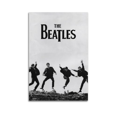 ASHEUQWE Póster estético de The Beatles para pared, lienzo vintage, pintura decorativa, para sala de estar, dormitorio, decoración de 30 x 45 cm, estilo sin marco