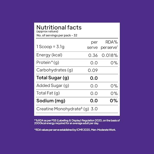 Image of Yoga Bar Pro Clean Creatine Monohydrate | Micronised | Unflavoured | 3g Per Scoop | 100g | Easy Mix Formula for Fitness and Strength Support