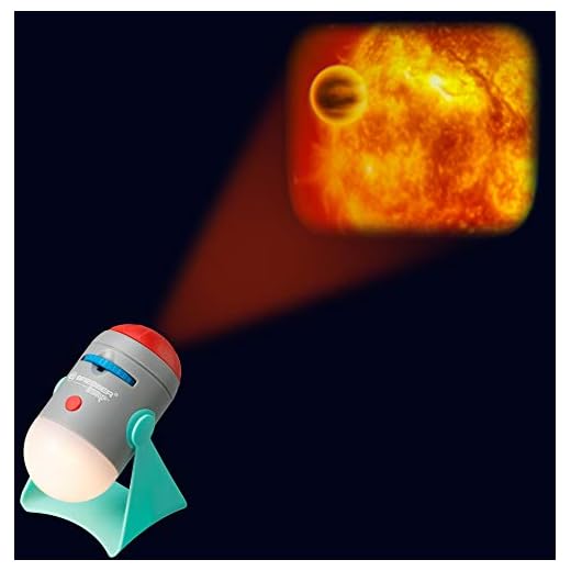 Bresser Junior Science - Proyector y luz Nocturna para niños con 24 imágenes astronómicas para proyectar en una Pared