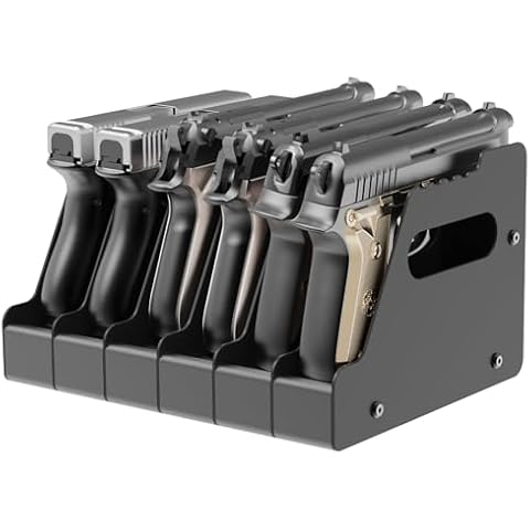 Ltnsimy Pistol Rack for Gun Safe, Can Hold Up to 6 Pistols Gun Cabinet Accessories, Foam-Protected Gun Storage Rack, for Revolver, Glock 17 19 26 27 43 Pistol Accessories Cover