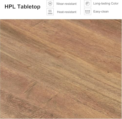 Image of PURPLE LEAF Patio Dining Set 7 Pieces with Counter Stools, Deep Teak