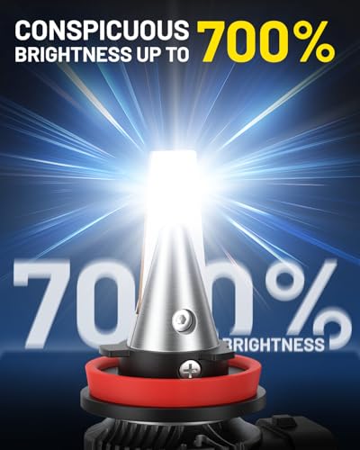 Image of AUXITO Upgraded H11 /H8 /H16 LED Fog Light Bulbs with CSP LED Chips 6500K White 700% Brighter Mini Size Plug and Play for Fog Lights or Daytime Running Lights DRL, Pack of 2