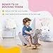 Qaba Baby Rocking Horse Elephant Rocking Chair Toddler Rocker Toy with Sound Wooden Base Seat Safety Belt for 1.5-3 Year Old, Gray