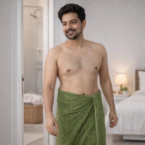 Image of Towels for Bath | Towels for Bath Large Size Bath Towel - Soft & Absorbent | 600 GSM | 1 Piece Bath Towel for Men /Women | 70 cms x 140 cms - Sage Green
