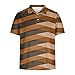 Button Up Shirt for Men Fashion Short Sleeve Contrast Color Graphic Tee Shirts Summer Workout Athletic Golf Shirt Brown 2X