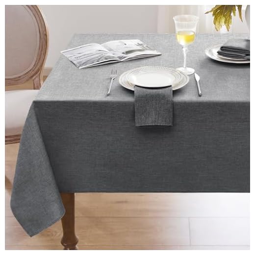Softalker tischdecke abwaschbar Outdoor rechteckig 350 x 150 cm Wasserabweisende tischdecken leinenoptik tischtuch tischwäsche Wohnzimmertisch Table Cloth für Camping, Garten, Hochzeiten, Geburtstag