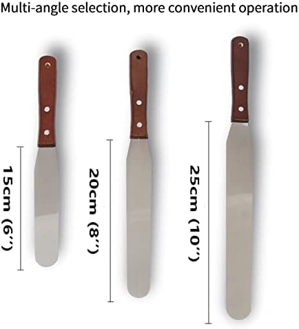 Zestaw 3 szpatułek do lukru do pieczenia ciasta i do lukru 15 cm 20 cm 25 cm nóż do pieczenia