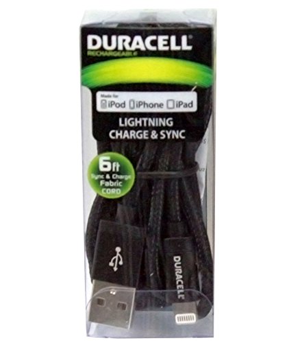 Duracell LE2200 6 Sync-And-Charge Fabric Cable Charging Cord thumb #1