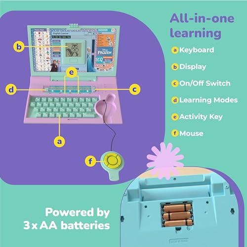 Image of Lifelong Frozen Laptop for Kids 2-5 Yrs | 20-in-1 Fun Learning Modes with Music | Educational Laptop with Alphabet, Words, Games, Numbers | AA Battery Operated Computer Toy with Mouse | Gift for Kids