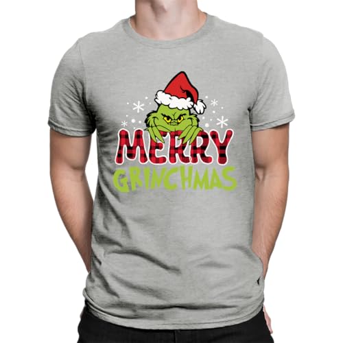 Image of Merry Grinchmas Family - Christmas Men's T-Shirt, gray, 3XL